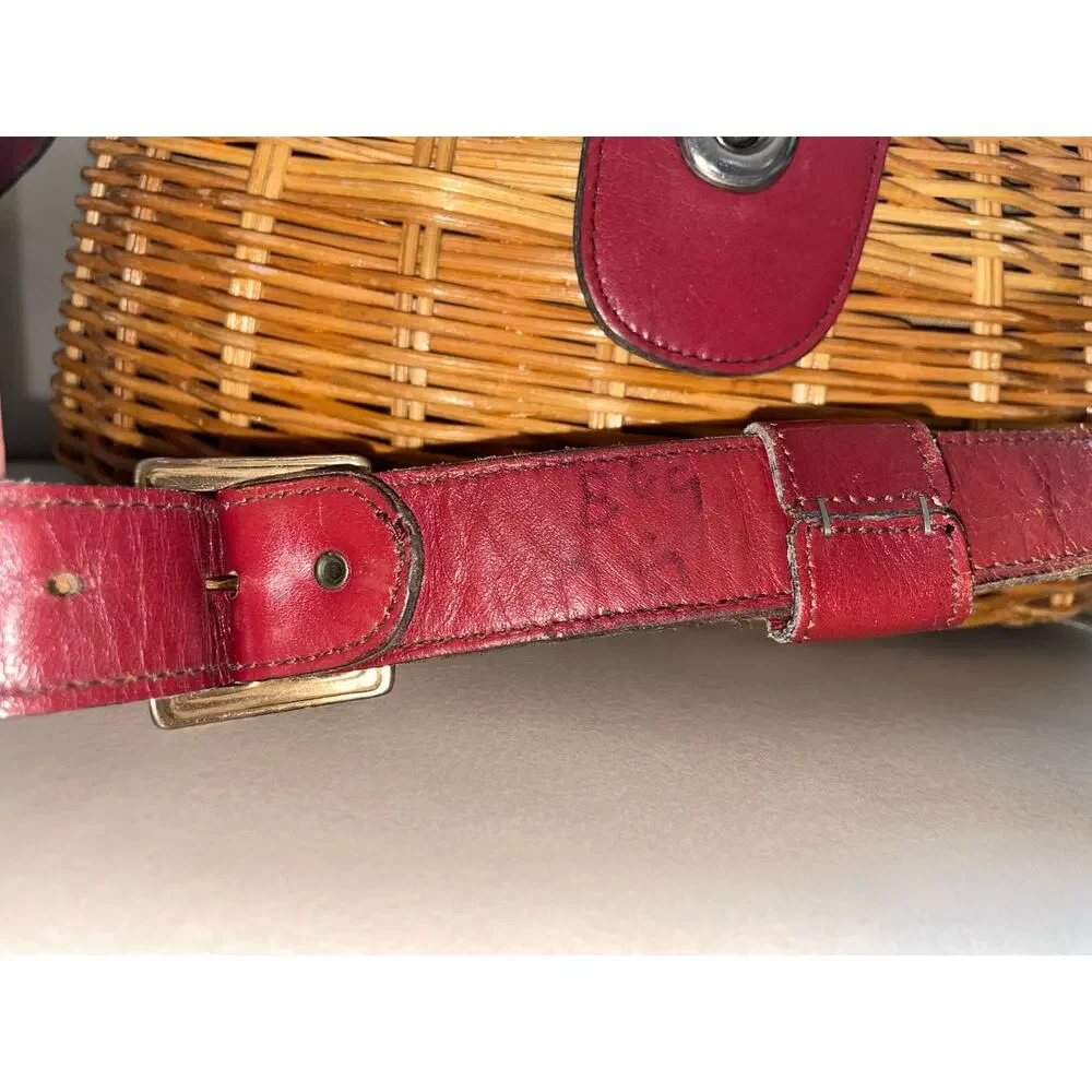 Vintage Etienne Aigner Wicker Fishing Creel Style 1950s–1960s MCM Purse - READ - Picture 16 of 16